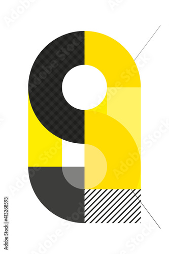 PRINT font collection - Letter S - minimal art, modern bauhaus style for prints