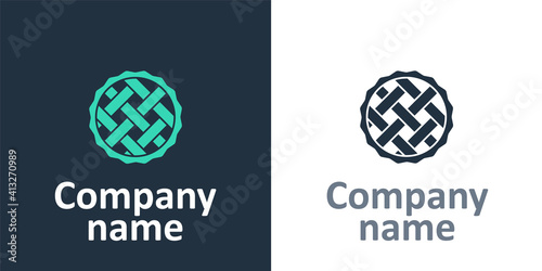 Logotype Homemade pie icon isolated on white background. Logo design template element. Vector.