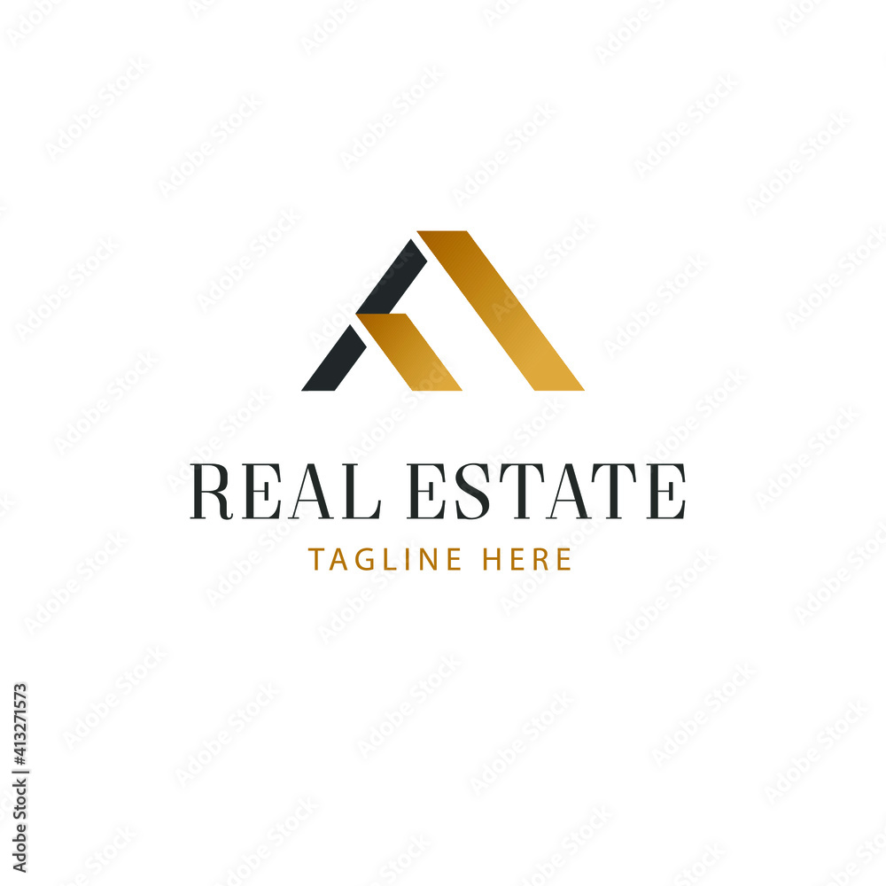 geometric real estate house logo template design. abstract letter F geometric real estate house logo template design. abstract letter F