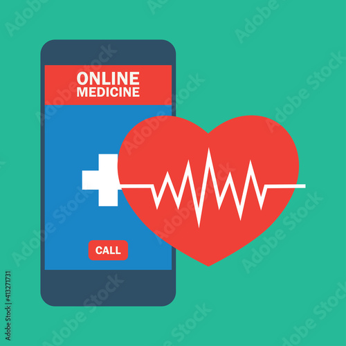 order online medicine on smartphone application. vector illustration