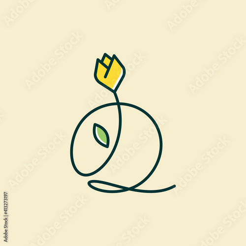 Initial Tulip Flower