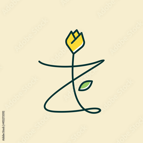 Initial Tulip Flower