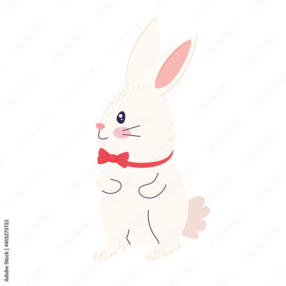 happy easter season card with little rabbit wearing bowtie vector illustration design happy easter season card with little rabbit wearing bowtie vector illustration design