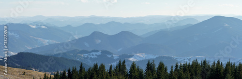 Fototapeta Naklejka Na Ścianę i Meble -  Panoramic view on Karpatian Mountains