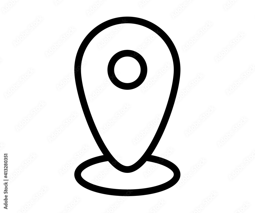 location mark pin single isolated icon with outline line style location mark pin single isolated icon with outline line style