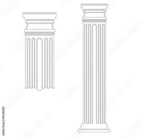 ANCIENT ROMAN AND HISTORICAL CLASSIC DECORATIONS GOTHIC COLUMNS AND FRIEZES IN ANCIENT VETIAN STYLE
