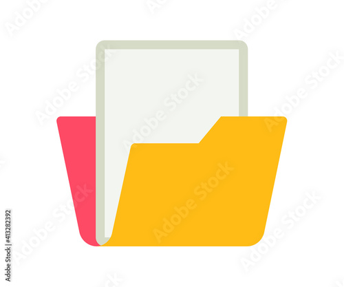 folder folding storage single isolated icon with flat style