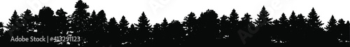 Forest silhouette - border, vector EPS 10 illustration.