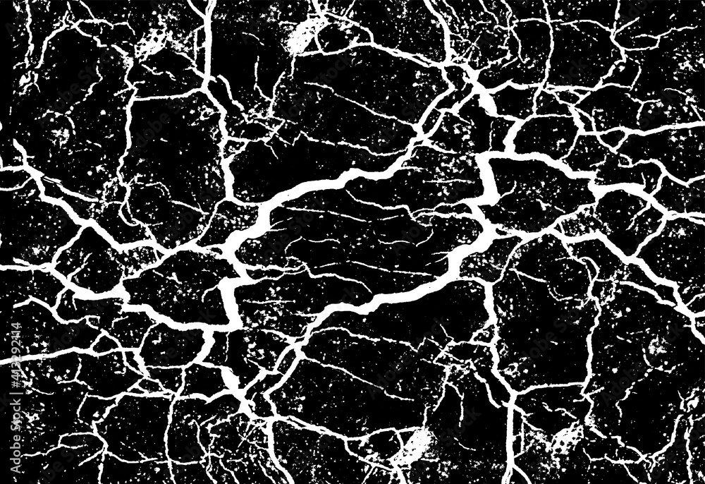 Obraz premium Scratched and Cracked Grunge Urban Background Texture Vector. Dust Overlay Distress Grainy Grungy Effect. Distressed Backdrop Vector Illustration. Isolated Black on White Background. EPS 10.