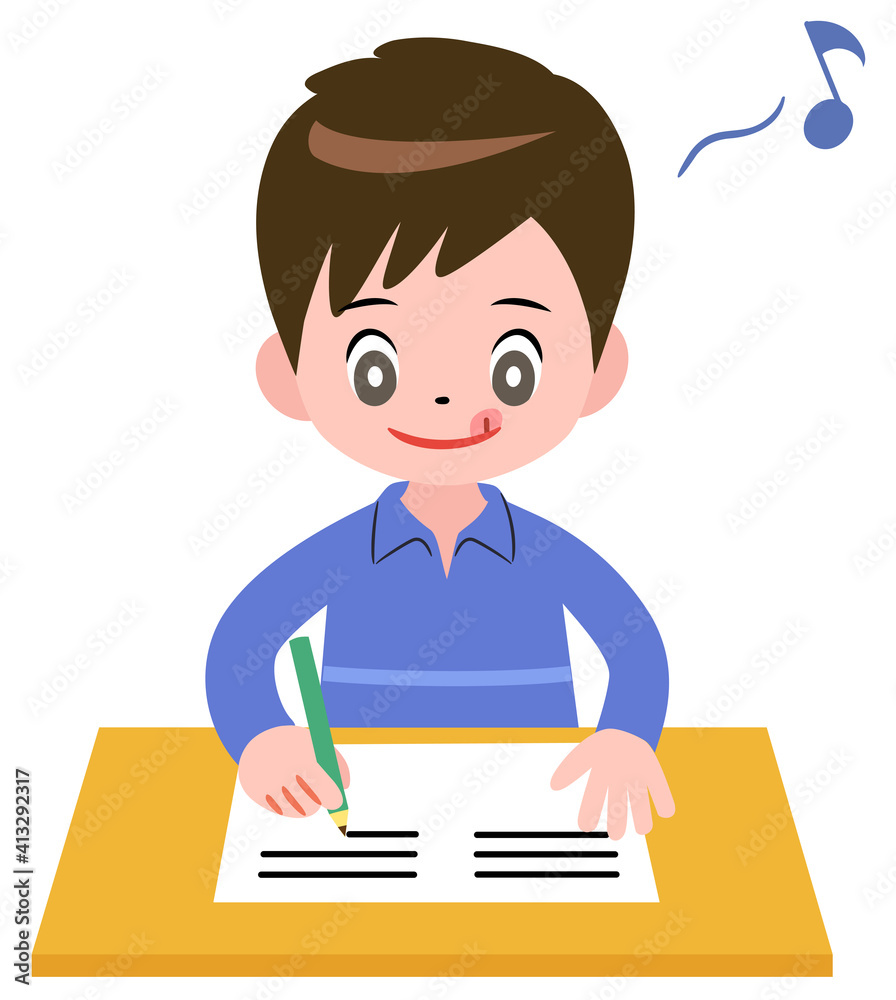 勉強する男の子 勉強する男の子
