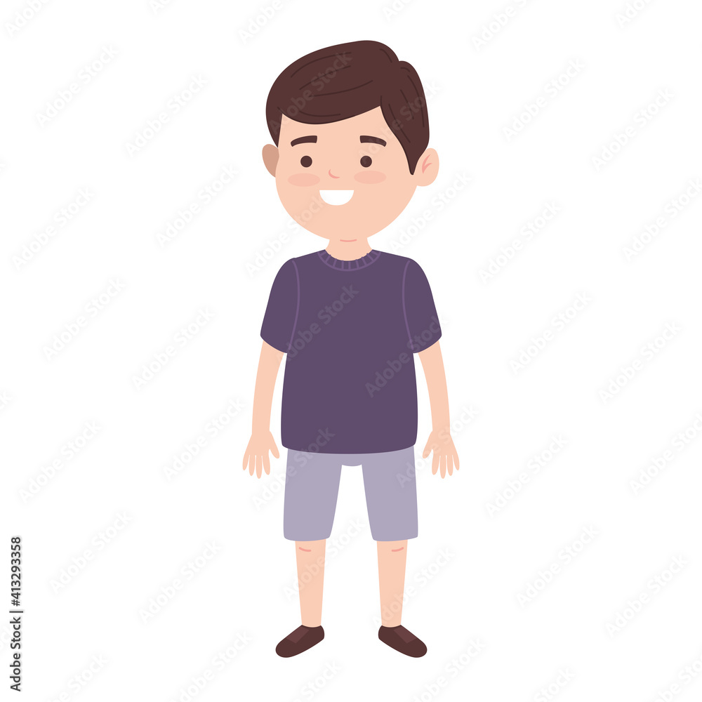happy young little boy character vector illustration design happy young little boy character vector illustration design