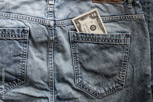  us dollars cash in jeans pocket