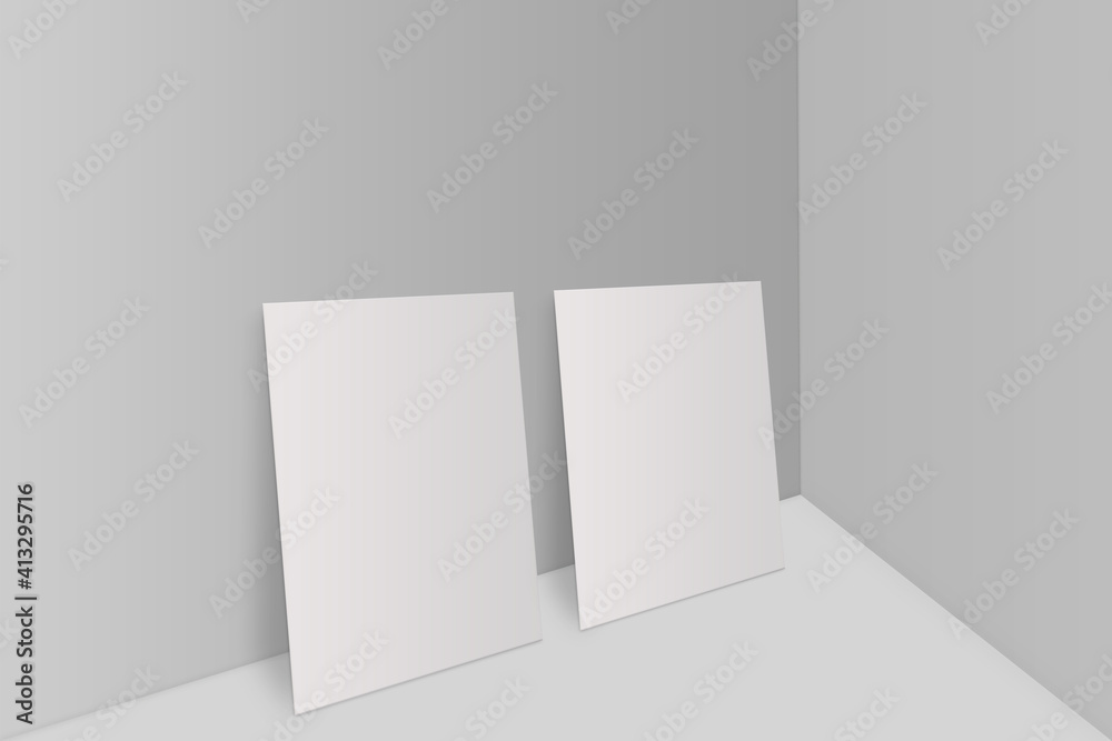 white and grey light Wall background for multiply product presentation with room and dual photo stand white and grey light Wall background for multiply product presentation with room and dual photo stand