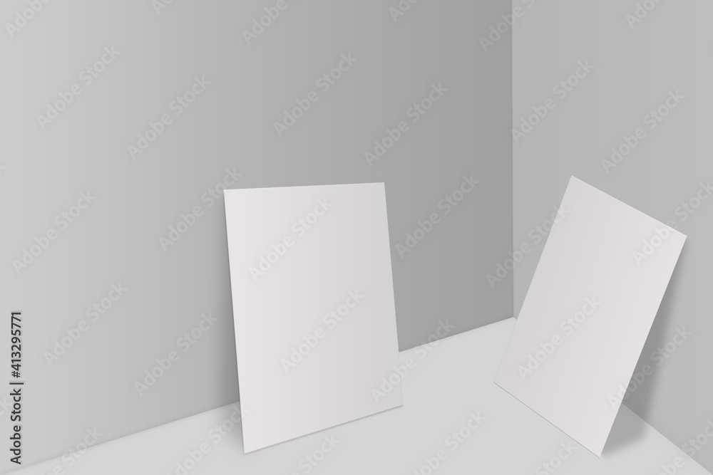 white and grey light Wall background for product presentation with room and dual photo stand white and grey light Wall background for product presentation with room and dual photo stand
