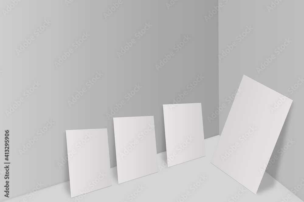 white and grey light Wall  background for multiply product presentation 