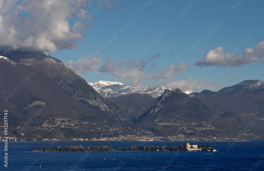 view on the Lake Garda in winter