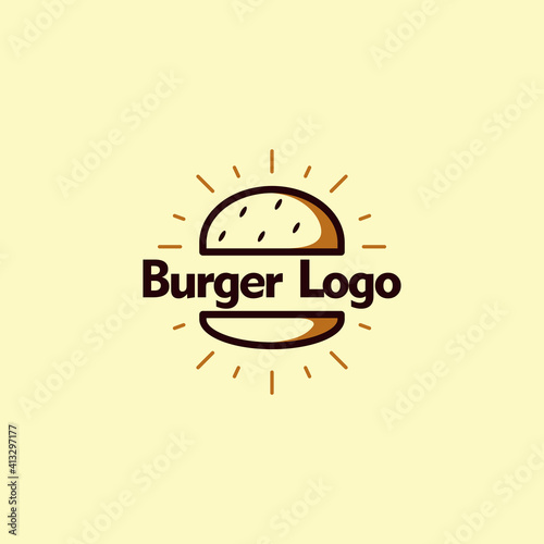 Simple burger logo, Burger logo design template, Good to use for fast food restaurants