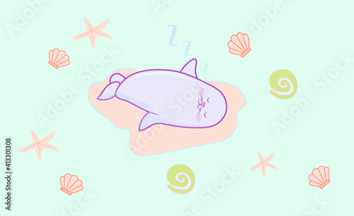  foca tierna duermiendo  en la  playa