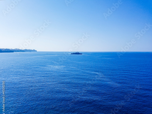 With spectacular views of Antalya, one of Turkey's most beautiful sights of the nature, sparkling azure sea and sky. © fotografci2019