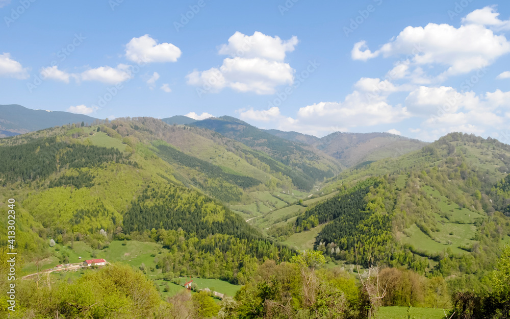 Mountain landscape in the Southern Carpathians