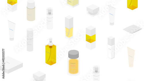 Illustration of skin care items