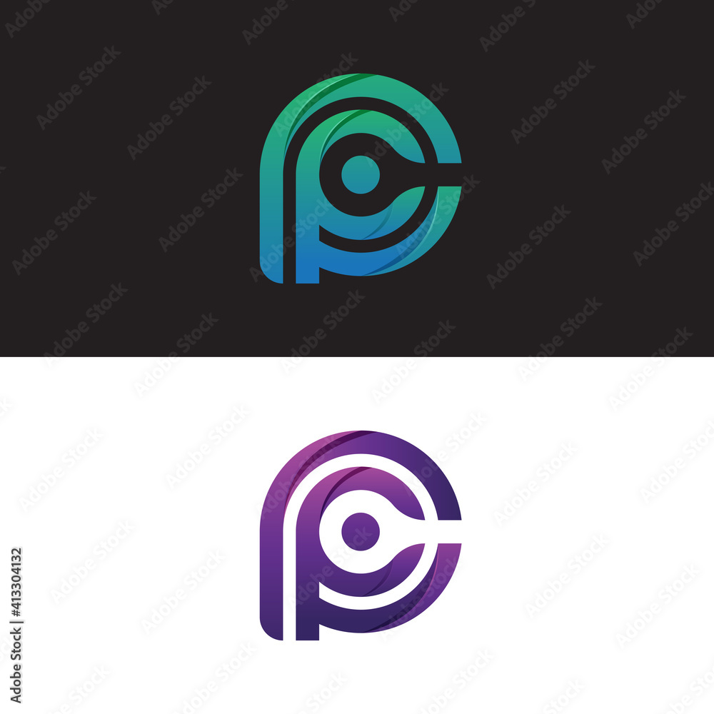 letter PC logo design with modern style unique vector letter PC logo design with modern style unique vector
