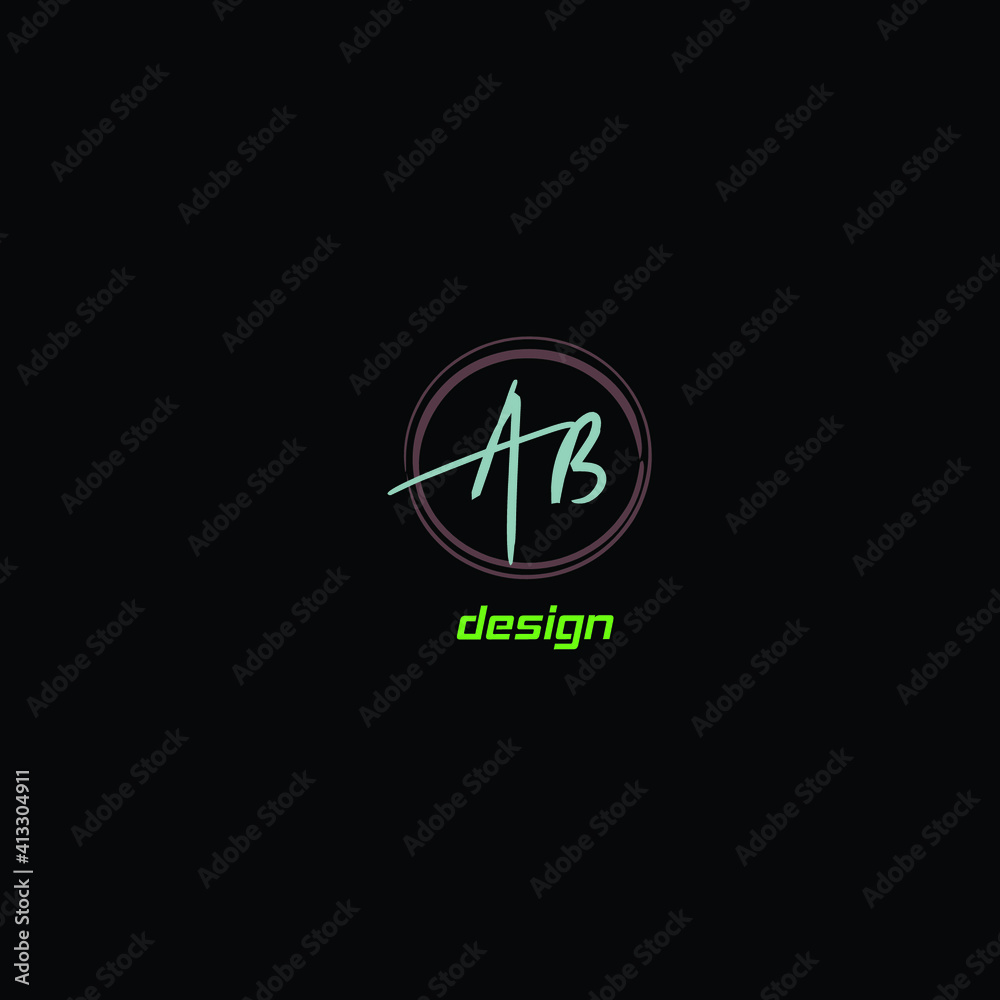 AB initial handwritten logo for identity AB initial handwritten logo for identity