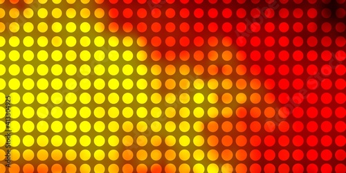 Light Orange vector pattern with circles.