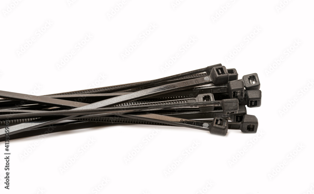 Self-locking black screeds on a white background