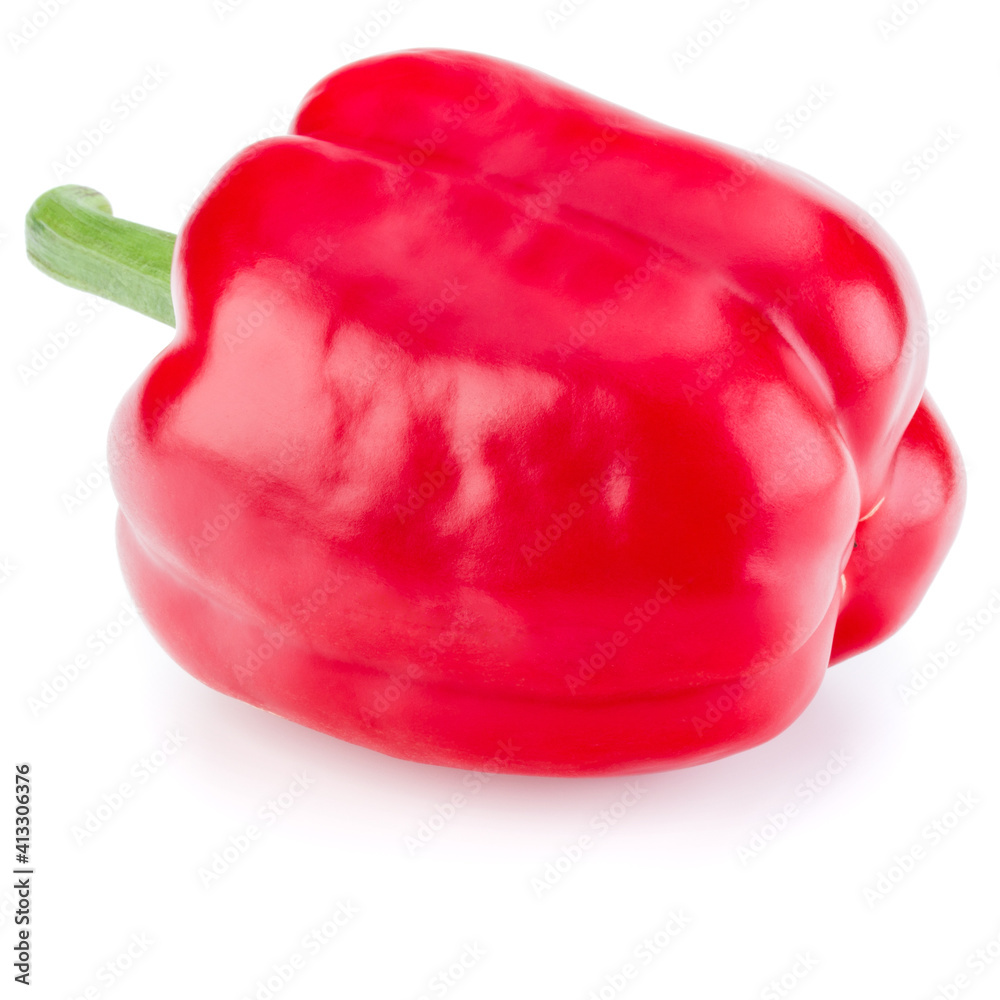 one sweet bell pepper isolated on white background cutout one sweet bell pepper isolated on white background cutout