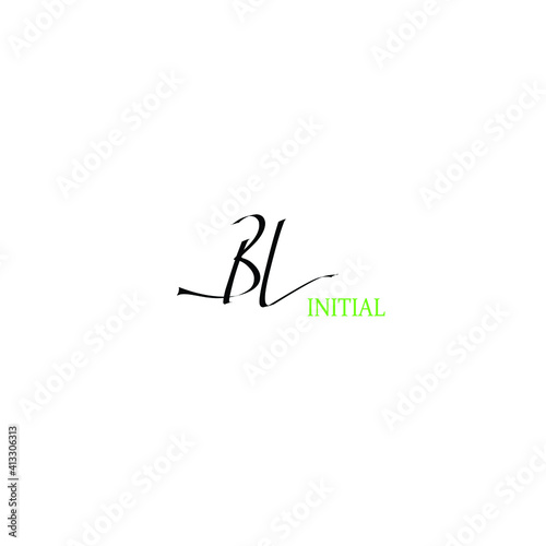 BL initial handwriting logo for identity