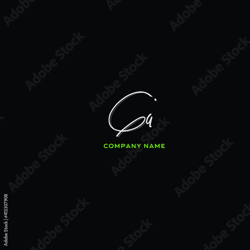 Ga initial handwriting logo for identity 