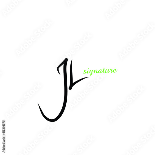 JL initial handwriting logo for identity 