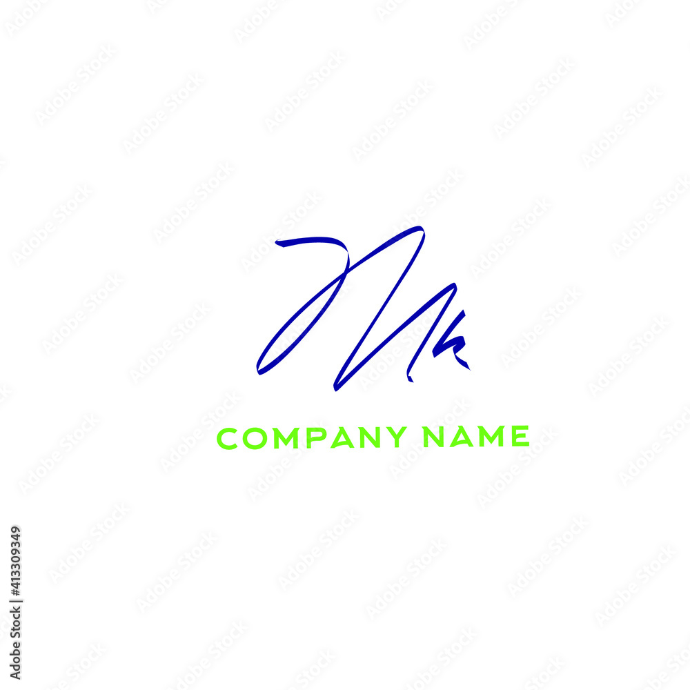 Mk initial handwriting logo for identity Mk initial handwriting logo for identity