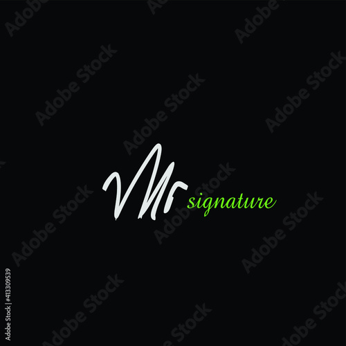 mr initial handwriting logo for identity