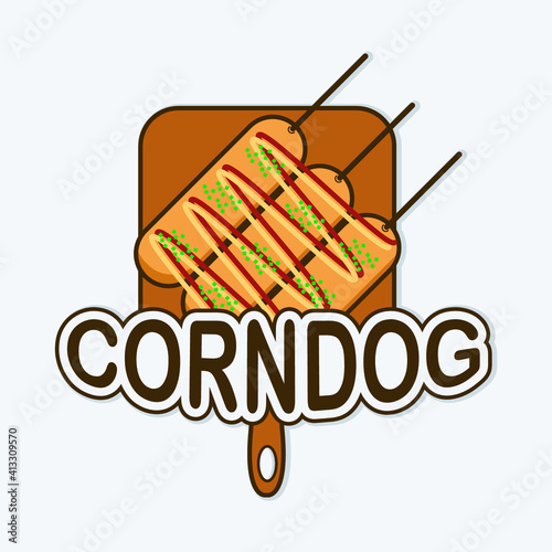 corndog food vector to make a corndog shop or restaurant logo photo