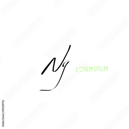Ng initial handwriting logo for identity white background