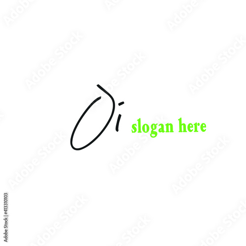 Oi initial handwriting logo for identity