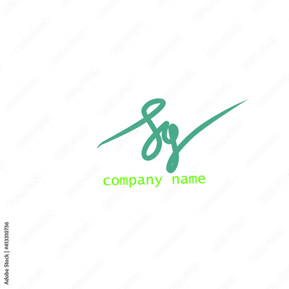 Fototapeta premium Sg initial handwritten logo for identity