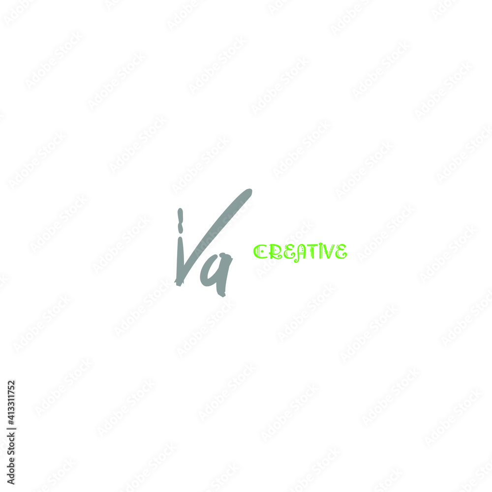 Va handwritten initial logo for identity