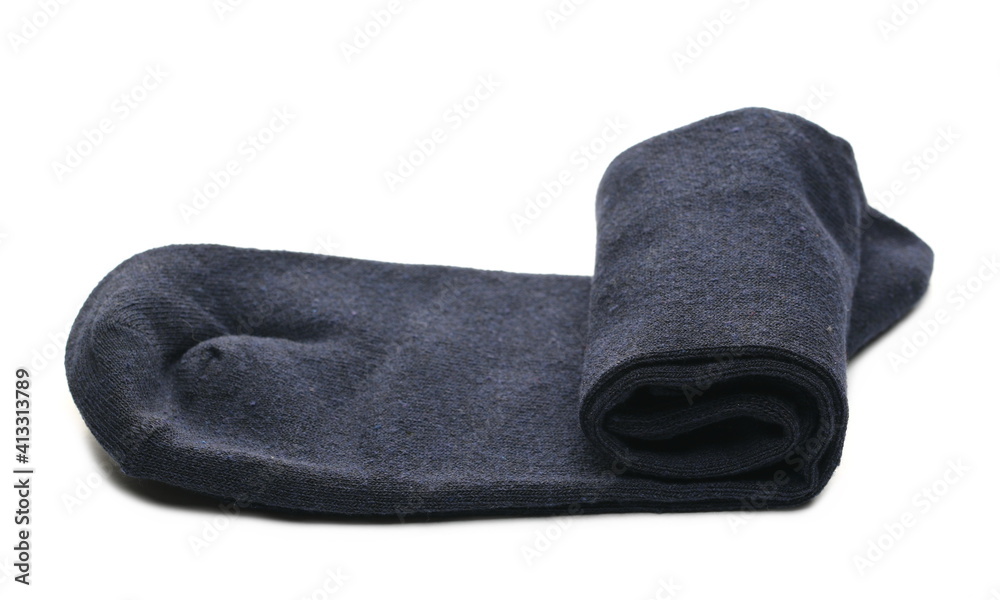 New blue socks pair isolated on white background New blue socks pair isolated on white background
