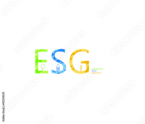 ESG concept of environmental, social and governance; sustainable development. Vector illustration EPS 10