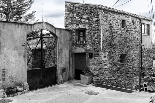 Paisajes y rincones del pequeño pueblo de Madremanya, en la comarca del Gironès, en el noreste de Catalunya photo