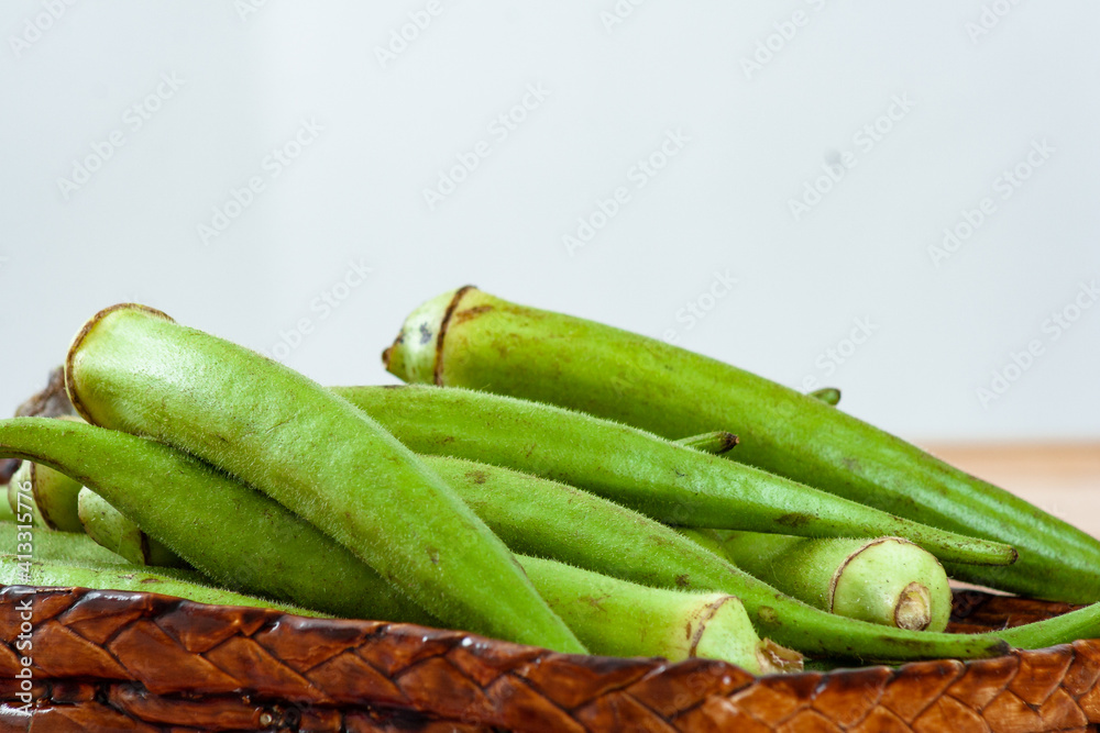 various okras in a basket