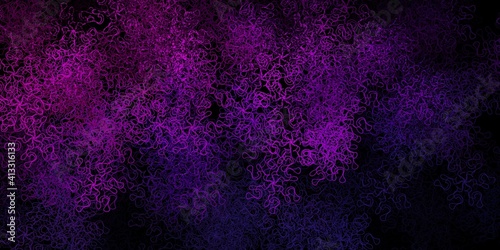 Dark pink vector background with bent lines.