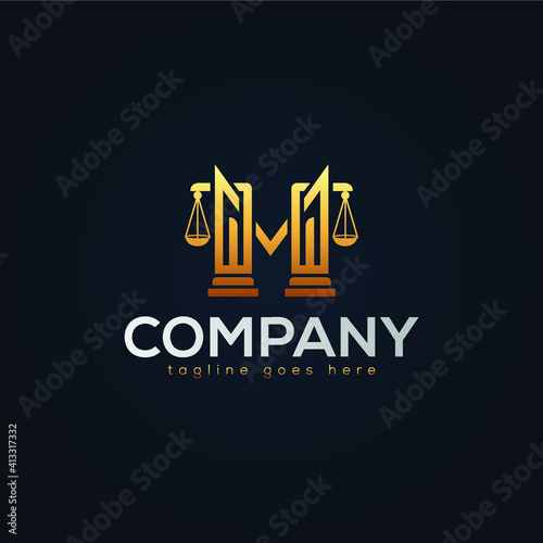 Lawyer and Attorney Office Concept Logo Design