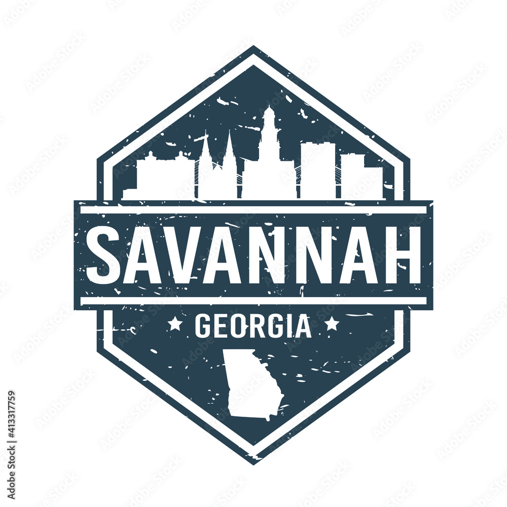 Savannah, GA, USA Travel Stamp Icon. Skyline City Design Tourism Diamond. Vector Illustration Grunge. Savannah, GA, USA Travel Stamp Icon. Skyline City Design Tourism Diamond. Vector Illustration Grunge.