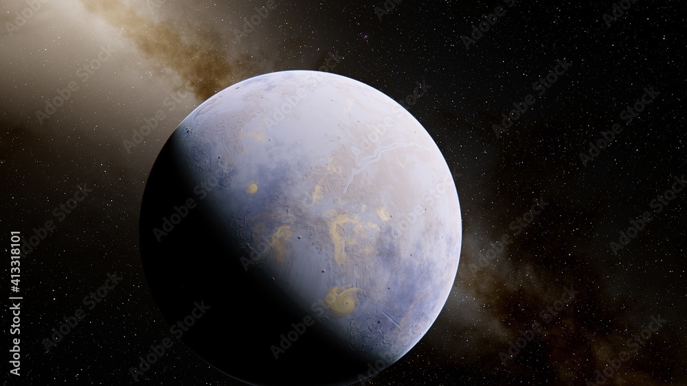 Naklejka premium Planets and galaxy, science fiction wallpaper. Beauty of deep space. Billions of galaxy in the universe Cosmic art background 3d render