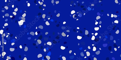 Light blue vector texture with memphis shapes.
