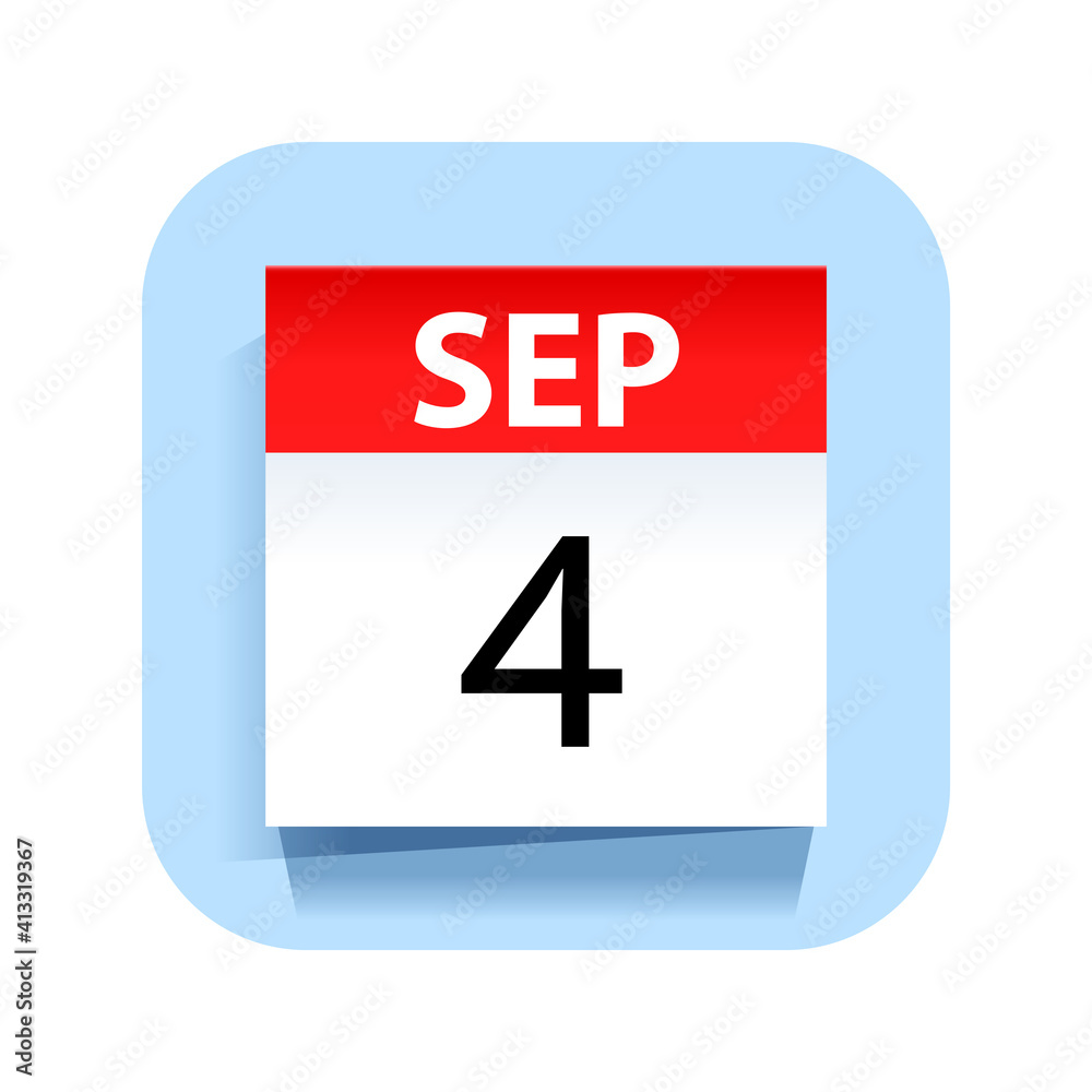 September 4. Calendar Icon. Vector Illustration. September 4. Calendar Icon. Vector Illustration.
